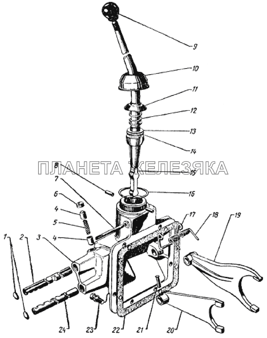 Механизм переключения передач ГАЗ-69